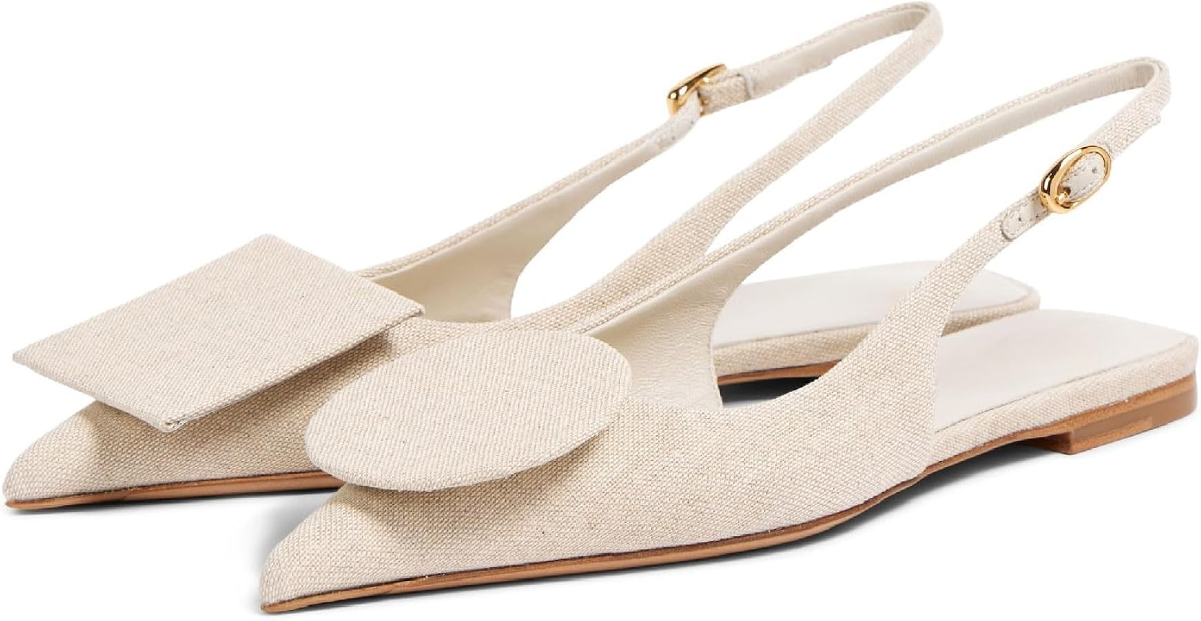 Women's Fashion Circle Square Flats Sexy Closed Pointed Toe Slingback Ballet Flats Circle and Squ... | Amazon (US)