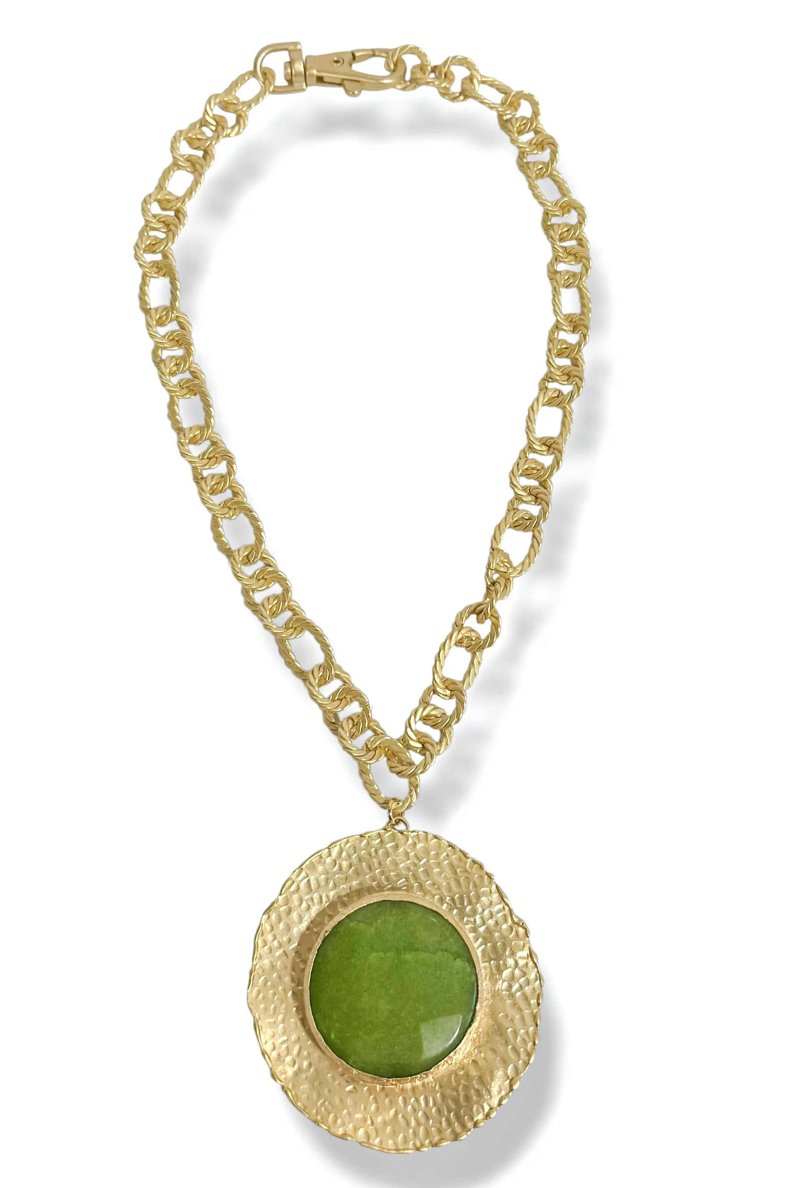 Virtue The Suzanne Lime Gemstone Disc Necklace | The Willow Tree