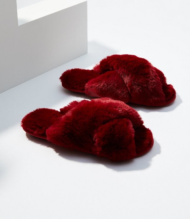 Faux Fur Slide Slippers | LOFT | LOFT