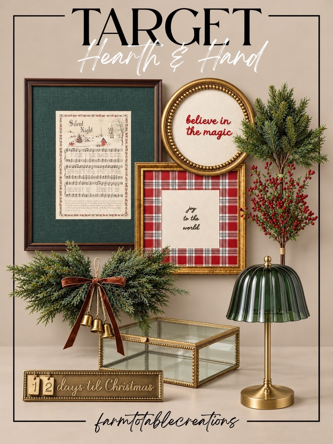 New Hearth & Hand Christmas Collection 🎄

The new Hearth & Hand with Magnolia holiday collection at Target has the sweetest mix of vintage-inspired Christmas charm and timeless holiday style. Deep evergreen, classic red plaid, warm brass, nostalgic artwork, and simple greenery make these pieces feel festive while still fitting beautifully into your everyday home.

I love these finds for styling an entryway, console table, bookshelf, or cozy Christmas corner. The framed holiday artwork paired with the glass box, greenery, countdown sign, and that gorgeous green-and-brass lamp creates such a collected, traditional Christmas look.

Follow @farmtotablecreations on Instagram for more cozy home finds and trending decor.

#LTKHome #TargetStyle #TargetFinds #TargetHome #HearthAndHand #HearthAndHandWithMagnolia #Magnolia #TargetChristmas #ChristmasDecor #HolidayDecor #ChristmasHome #TraditionalChristmas #VintageChristmas #CozyChristmas #HolidayHome

#LTKHome #LTKSeasonal