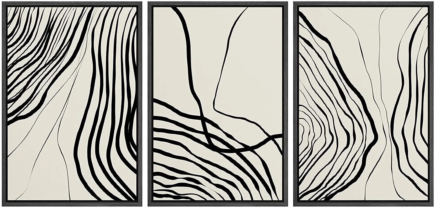 PixonSign Framed Canvas Print Wall Art Set Duotone Spiral Circle Geometric Ring Collage Abstract ... | Walmart (US)