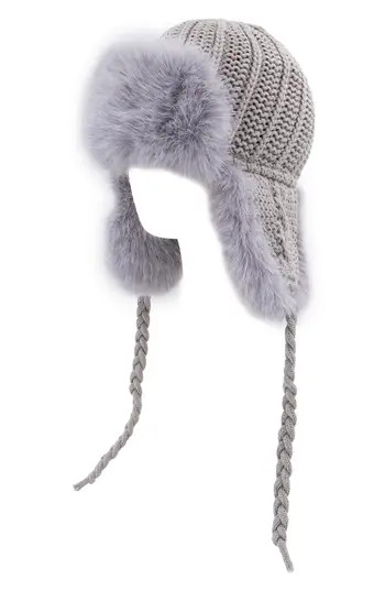 SURELL Faux Fur Trapper Cap in Gray at Nordstrom Rack | Nordstrom Rack