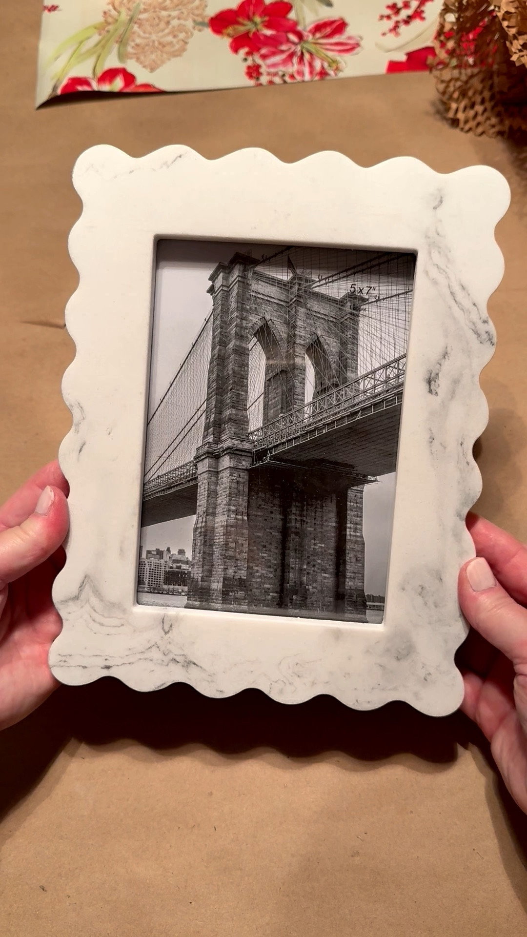 Do you have a fave pic from the holidays which needs a frame? 🖼️ 

I gave my Mom this 5x7 marble-like frame for Christmas with a pic of her grandson and she couldn’t believe how pretty it is and feels ‘weighty.’ The adorable ruffled, scalloped edge gives it such a fun personality. It has an easel back for tabletop display, whether that’s horizontal or vertical. 

And if you’re a mosaic artist, this would be a fun substrate to use for your artwork. For mosaic tips, tutorials + inspiration please visit my YouTube channel: YouTube.com/julieweilbacher. Follow @julieweilbacher on Instagram for all things mosaic art.

#marbleframe #tableframe #5x7frame #grayandwhitemarble #marble #target #scallopedframe #minimalframe #modernframe #giftideas #valentinesdaygiftideas

#LTKGiftGuide #LTKFindsUnder50 #LTKHome
