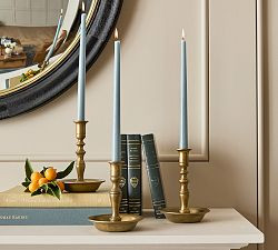 Chris Loves Julia Brass Candlestick With Bowl | Pottery Barn (US)