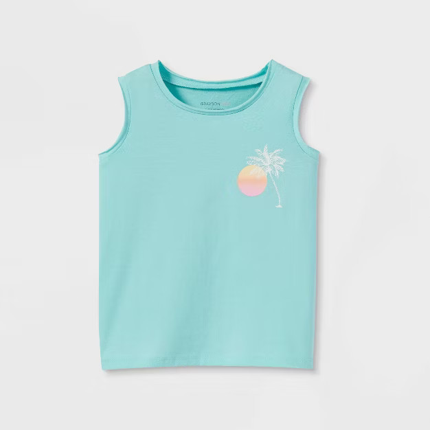 Grayson Mini Toddler Girls' Muscle Tank Top - Blue | Target