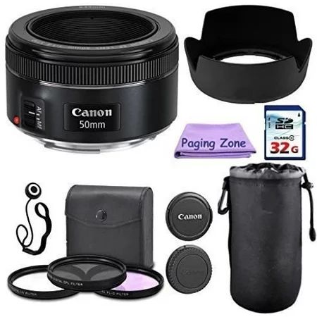 Canon 50mm f/1.8 STM Camera Fixed Lens. PagingZone Deluxe Kit Includes 3Piece Filter Set + Lens Case | Walmart (US)