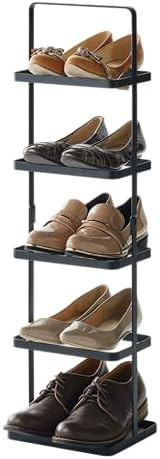 YAMAZAKI Home Tower Compact Modern Metal Shoe Rack - Tall, 31" - Steel - Holds 5 Shoes | Amazon (US)