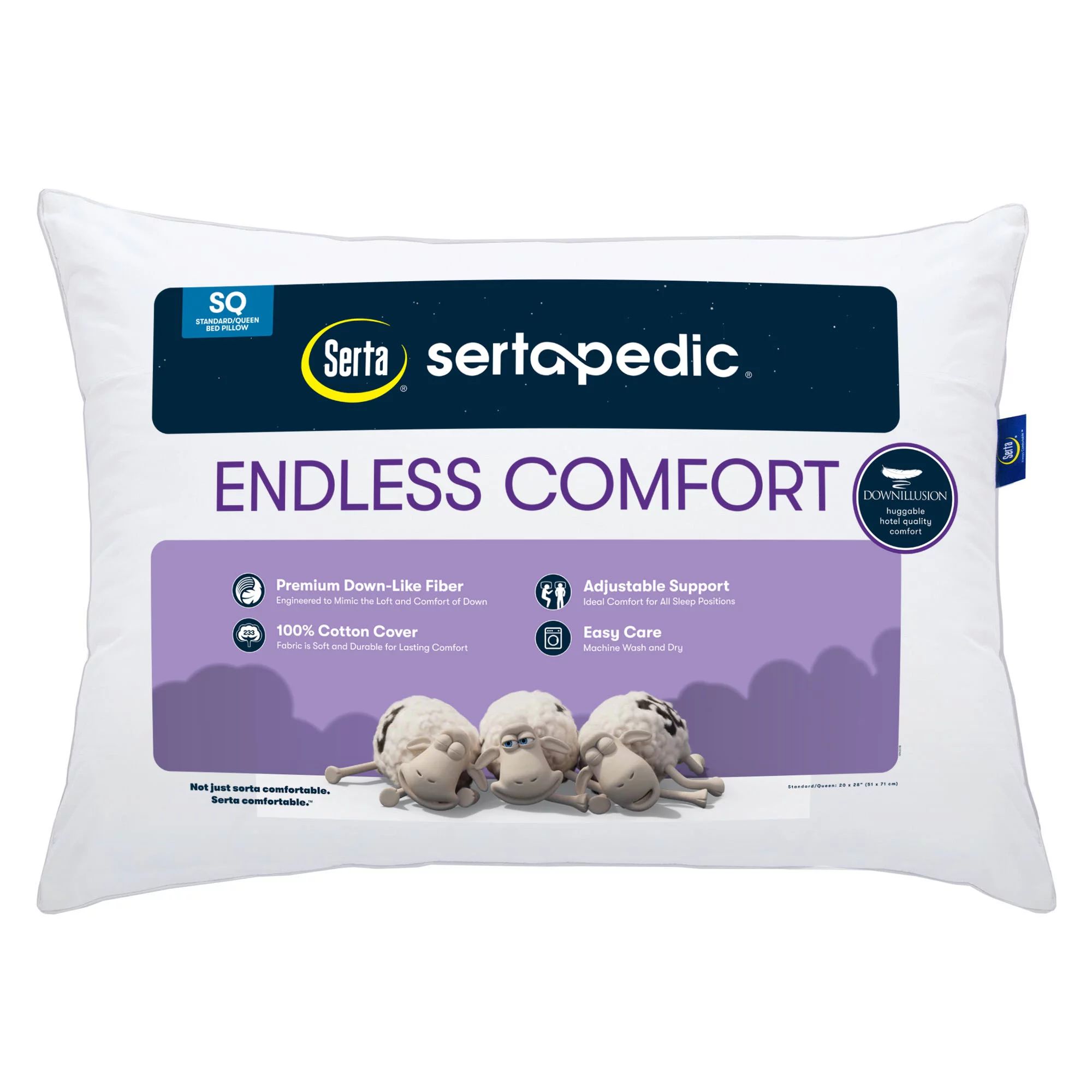 Sertapedic Endless Comfort Bed Pillow, Standard/Queen - Walmart.com | Walmart (US)
