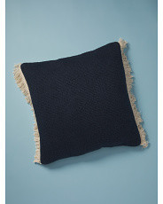 20x20 Solid Pillow With Fringe | Living Room | HomeGoods | HomeGoods