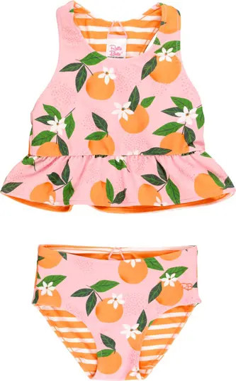 Kids' Orange You the Sweetest Reversible Two-Piece Swimsuit | Nordstrom
