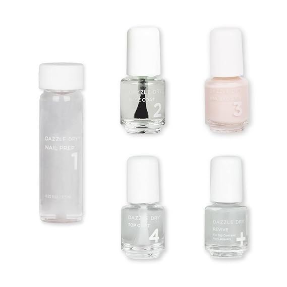 Dazzle Dry Mini Kit 4 Step System - Touch of Love, a pale chalky pink. Semi-sheer cream. (5 Piece... | Amazon (US)