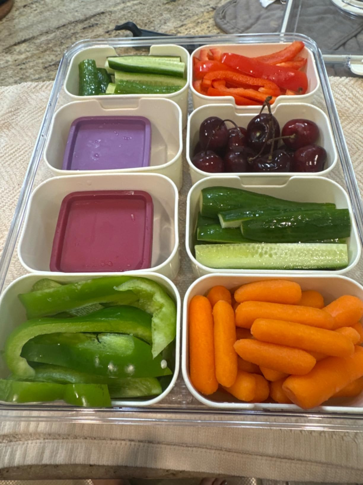 Snackle Box Container, Divided Serving Tray with Lid and Handle - Clear Snack Box Charcuterie Org... | Amazon (US)