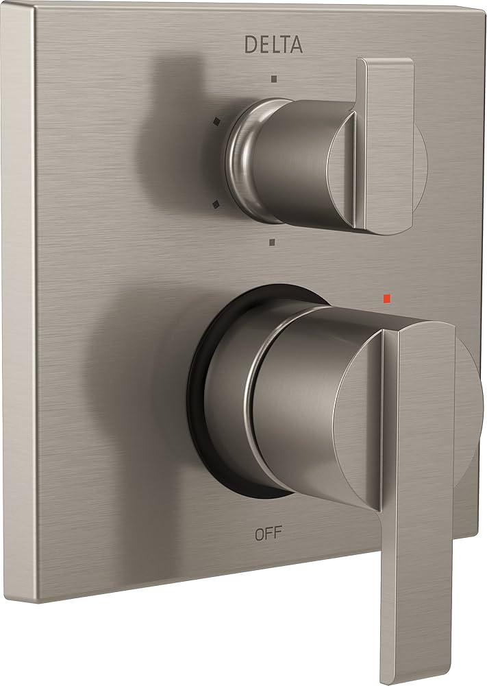 Delta Faucet T24967-SS, Stainless Ara Angular Modern Monitor 14 Series Valve Trim with 6-Setting ... | Amazon (US)