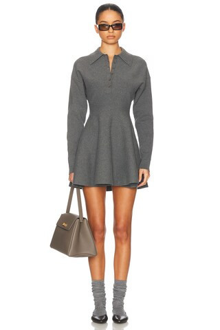 Helsa Saffron Mini Knit Dress in Grey | FWRD 