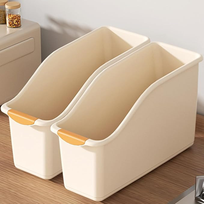 2 Pack Roll Out Plastic Organizer Bins, Tall Under Sink Organizer with Handle for Kitchen, Bathro... | Amazon (US)