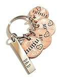 Lucky Penny Key Chain Stainless Steel Dad with Personalized Name and Birth Year Coins 1950-2020 | Amazon (US)
