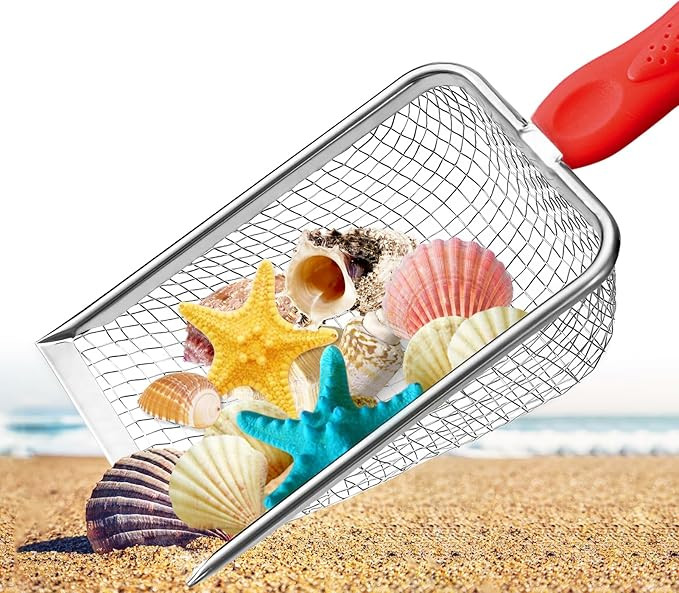 Beach Mesh Shovel,Sand Sifter Tool for Shell Collecting with Durable Mesh Net - Kids Sand Scoop f... | Amazon (US)