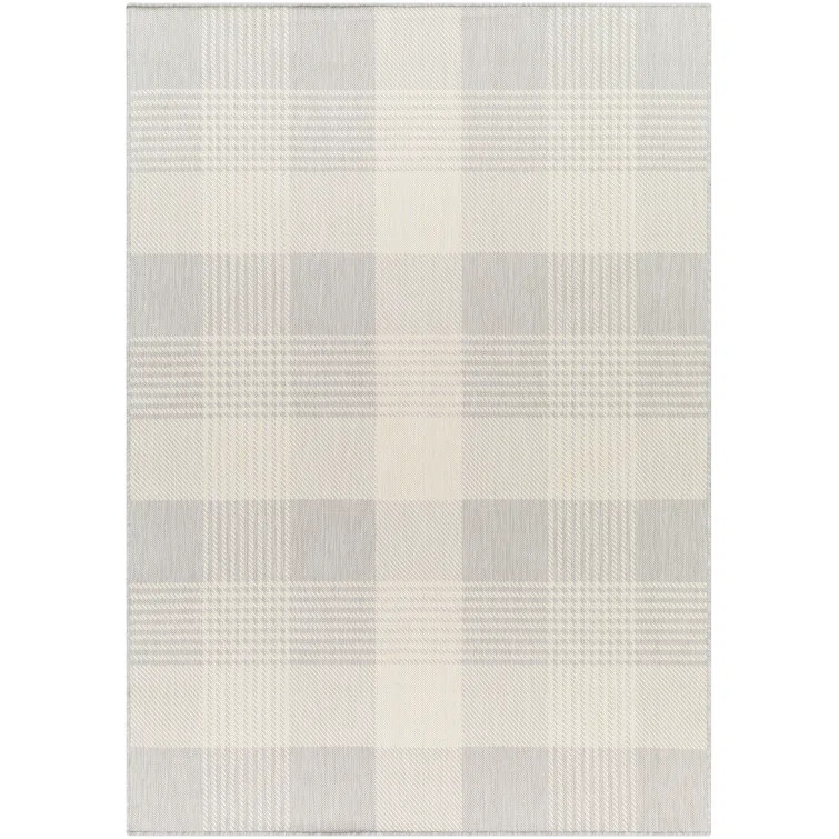 Emmeline Light Gray/Ivory Outdoor Area Rug | Wayfair Professional