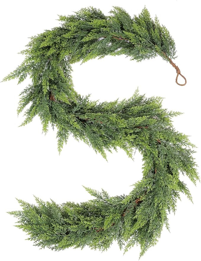 WBHome Real Touch Juniper Garland for Christmas Holiday Seasonal Outdoor/Indoor Home Decor, 6FT L... | Amazon (US)
