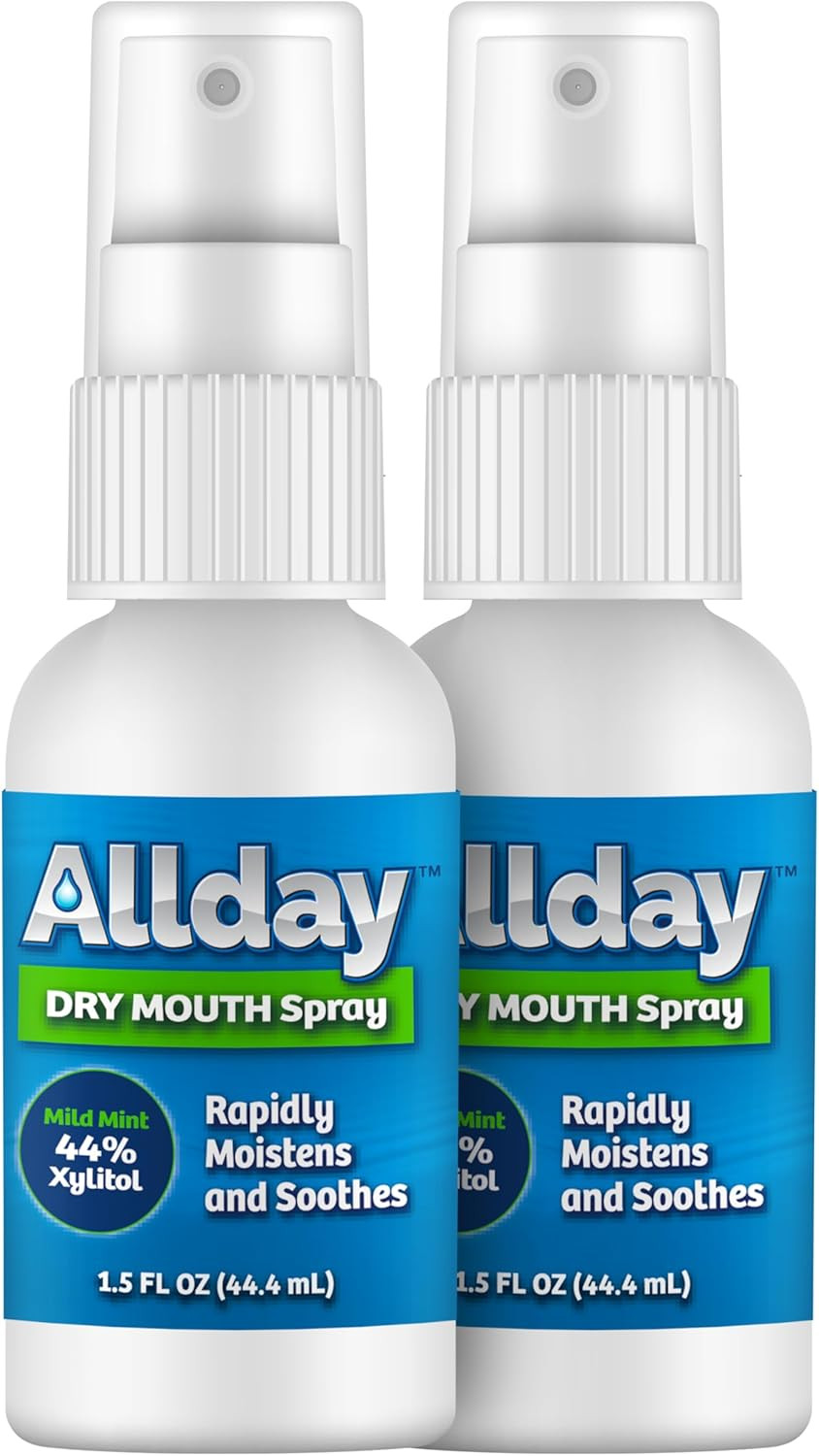 Allday Dry Mouth Spray - Maximum Strength Xylitol, Fast Acting, Non-Acidic (Pack of 2) | Amazon (US)