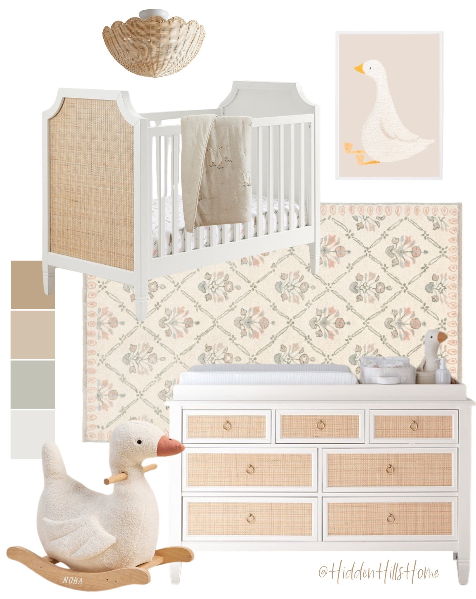 Nursery decor, nursery mood board, baby girls room, goose rocker, crib, nursery dresser #babygirl

#LTKHome #LTKSaleAlert #LTKBaby