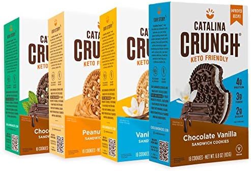 Catalina Crunch Sandwich Cookies Variety Pack (4 Flavors), 6.8 Oz Boxes, Chocolate Mint, Peanut Butt | Amazon (US)