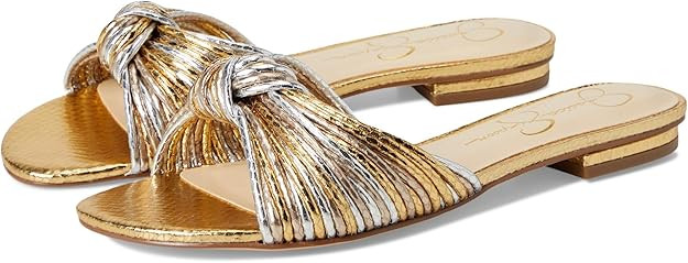 Jessica Simpson Womens Dydra Denim Slip-On Slide Sandals | Amazon (US)