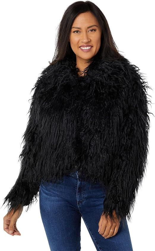[BLANKNYC] Women's Faux Fur Cropped Jacket, Comfortable & Stylish Coat | Amazon (US)