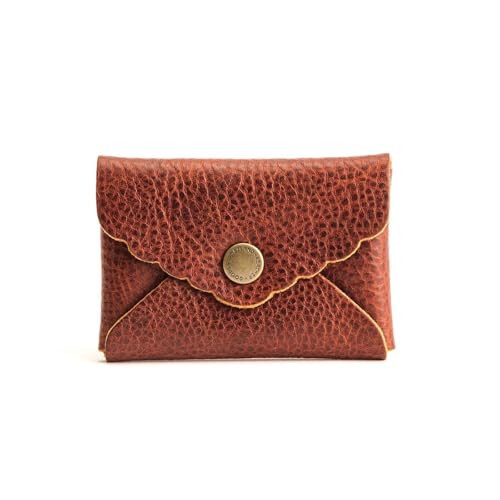 Portland Leather Goods Mini Daisy Wallet for Women – Handmade from the Finest Full-Grain Hides – Features Envelope Design with Snap Closure – Nutmeg | Amazon (US)