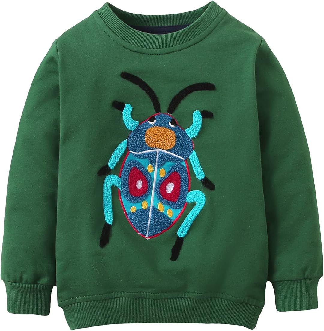 Baby Toddler Boy's Cotton Crewneck Long Sleeve Sweatshirt 1-7T | Amazon (US)