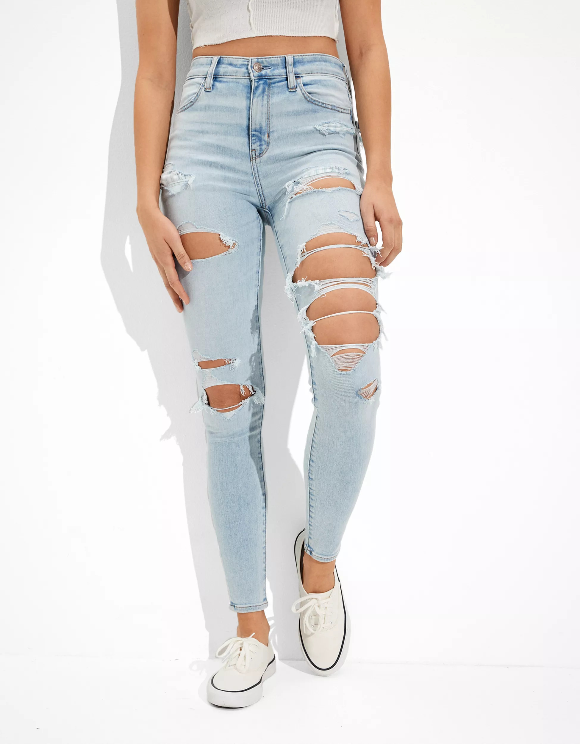 AE Ne(x)t Level Ripped Super High-Waisted Jegging | American Eagle Outfitters (US & CA)