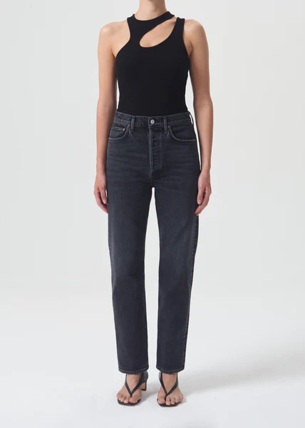 High Rise Stovepipe (Stretch) in Metal | AGOLDE