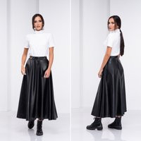 Faux Leather Skirt, Long Vegan Circle Maxi Gothic Skirt | Etsy (US)