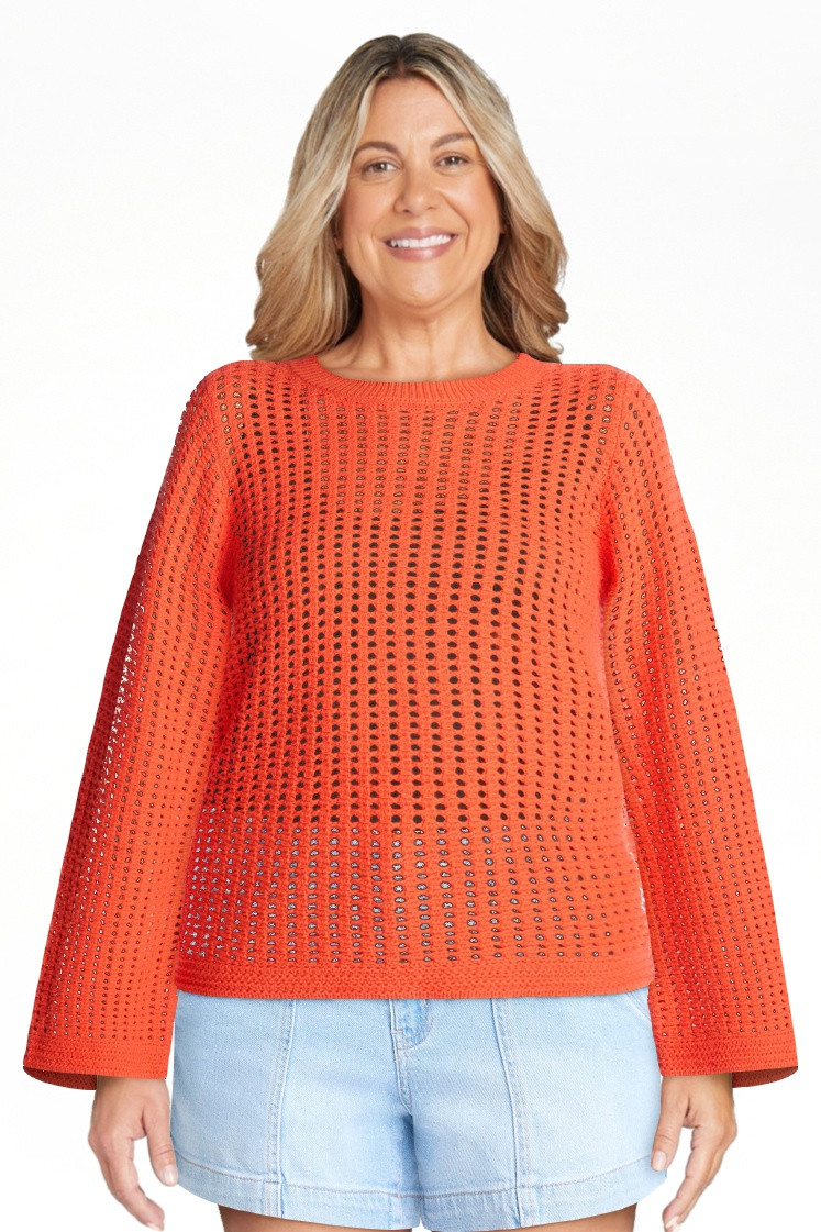 Time and Tru Women’s Textured Cotton Sweater with Long Sleeves, Lightweight, Sizes XS-XXXL | Walmart (US)