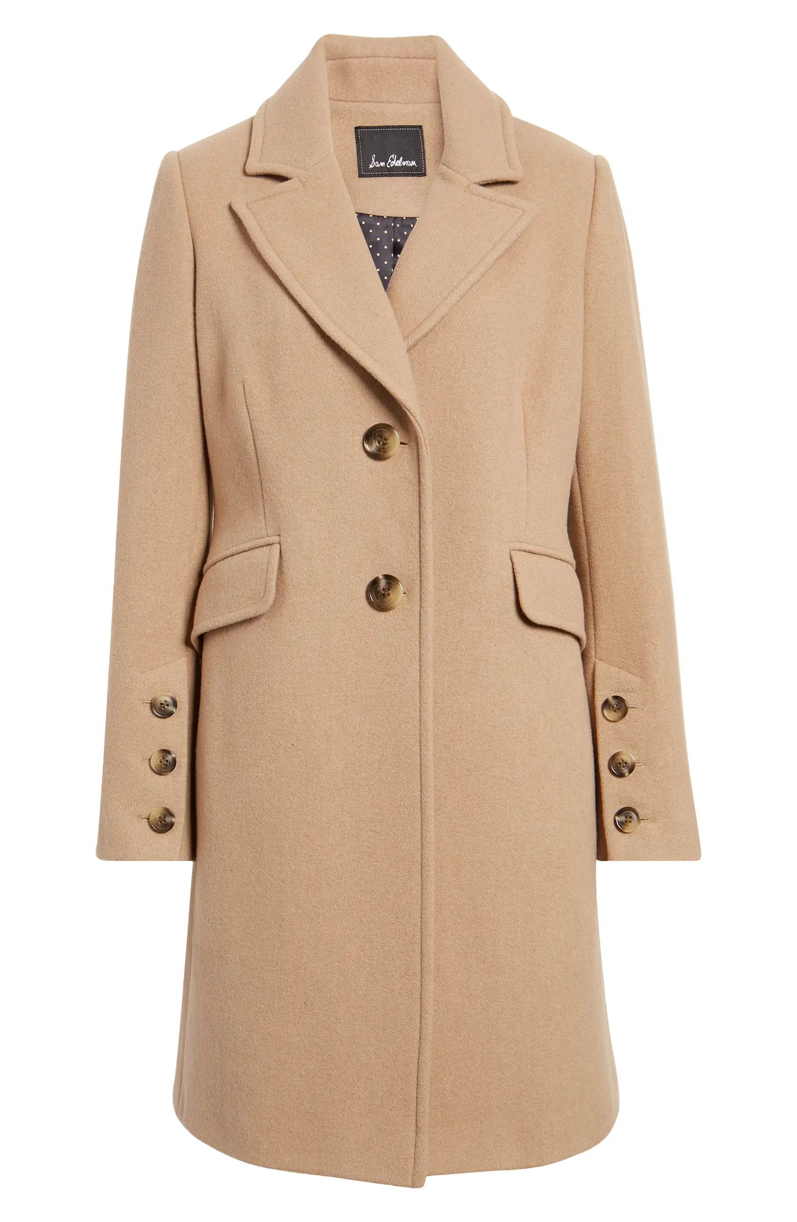 Notched Collar Wool Blend Coat | Nordstrom