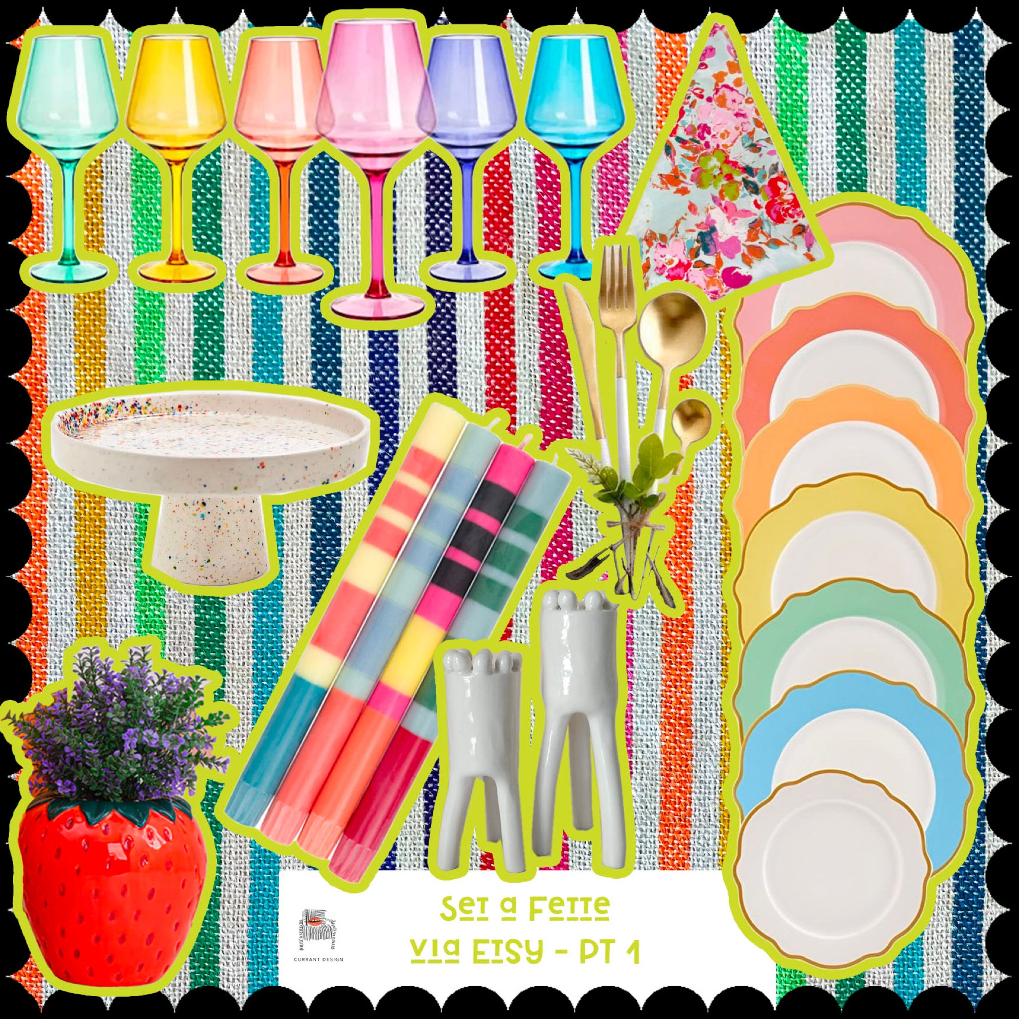 The perfect place to start for setting a colorfully bold table via Etsy. #StayCurrant #StayColorful #ColorSplash

#LTKFind