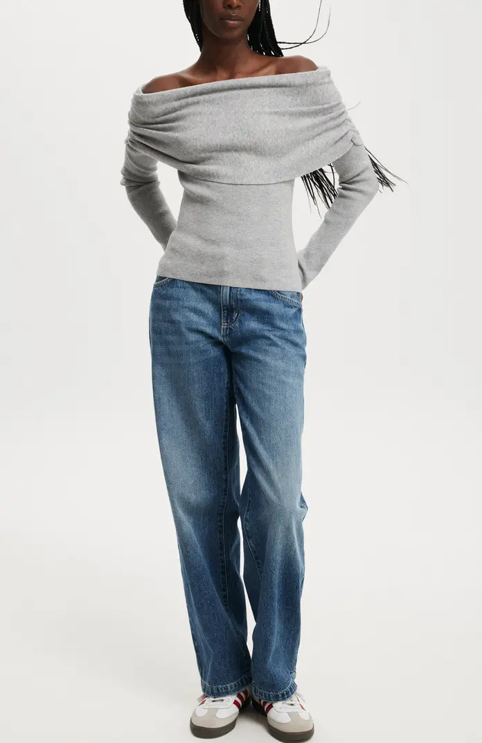 Everfine Rib Ruched Off Shoulder | Nordstrom