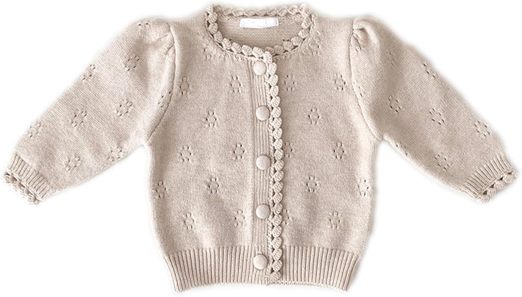 Ashmyova Baby Girls Knitted Cardigan Sweaters Vintage Embroidery Coat Jacket for Toddler Fall Win... | Amazon (US)