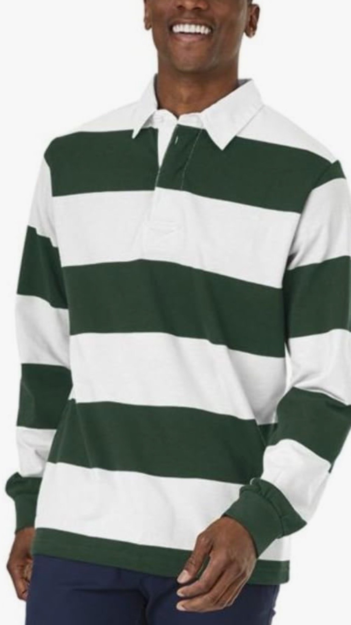 Green and white rugby shirt! 

#LTKMidsize #LTKFindsUnder50 #LTKStyleTip
