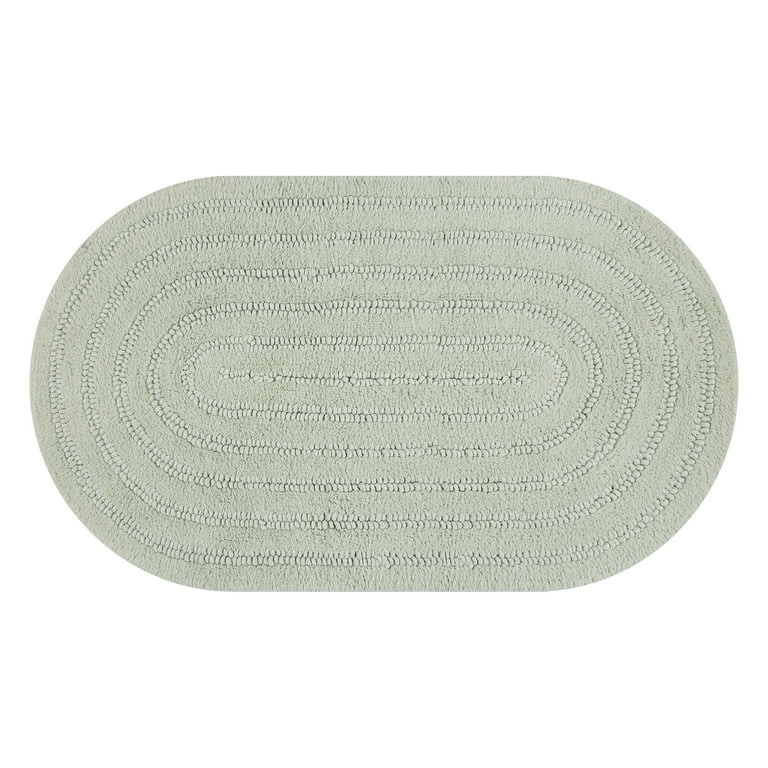 Beautiful Oval Cotton Bath Rug by Drew Barrymore, Sage Green, 20" x 34" | Walmart (US)