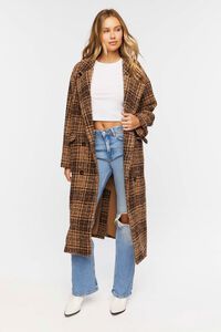 Plaid Double-Breasted Longline Coat | Forever 21 (US)