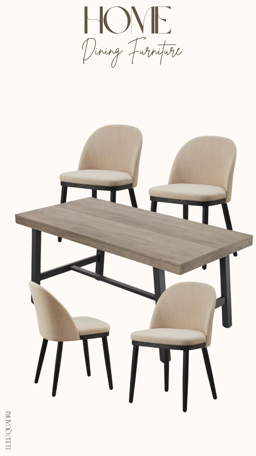 Perfect for a dining nook or eat in kitchen. Dining furniture. Dining table. Dining chairs. Modern home. Lux for less  

#LTKHome