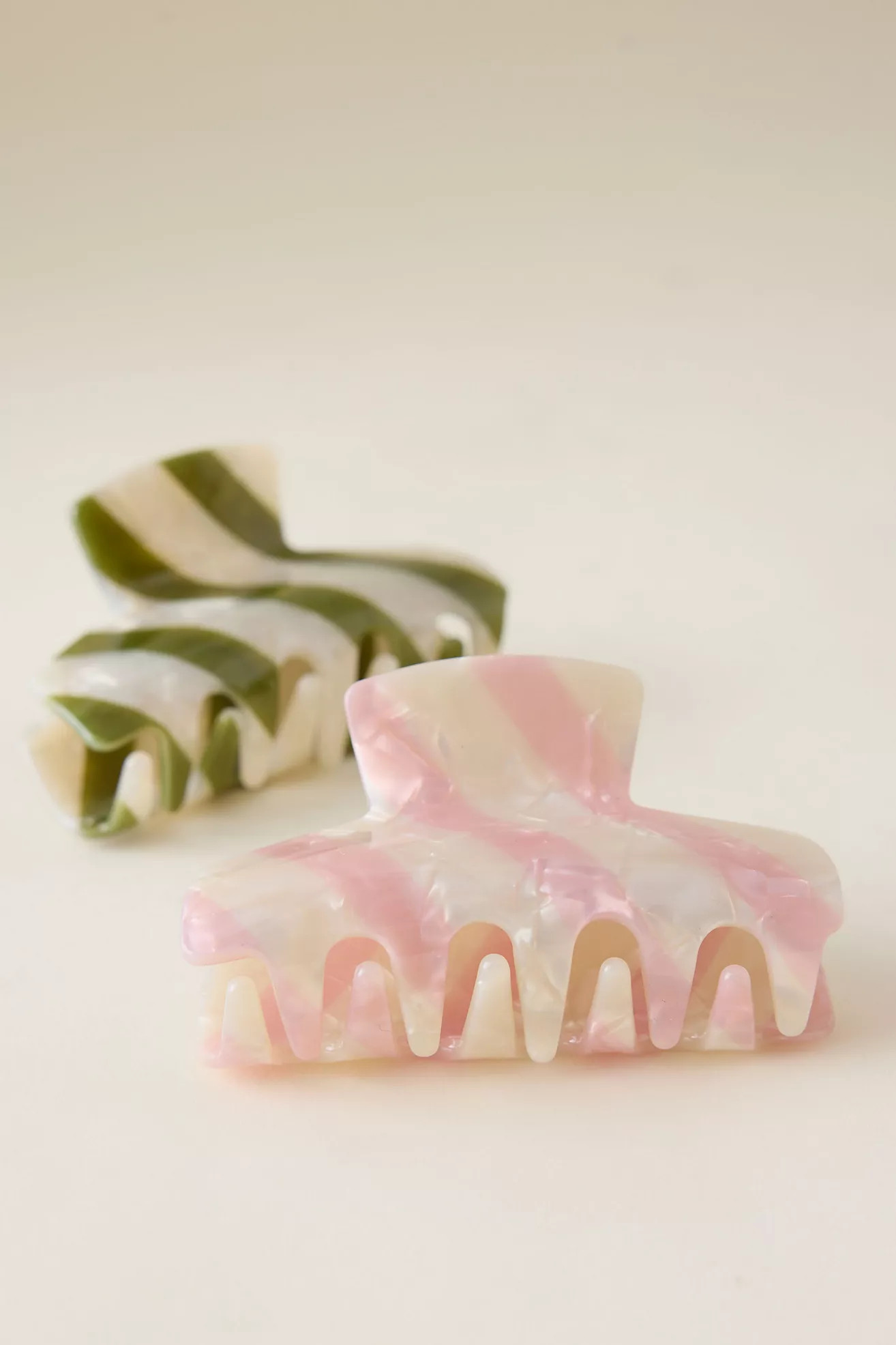 Gestreifte Kunstharz-Haarklammern, 2er-Set | Anthropologie (EU)