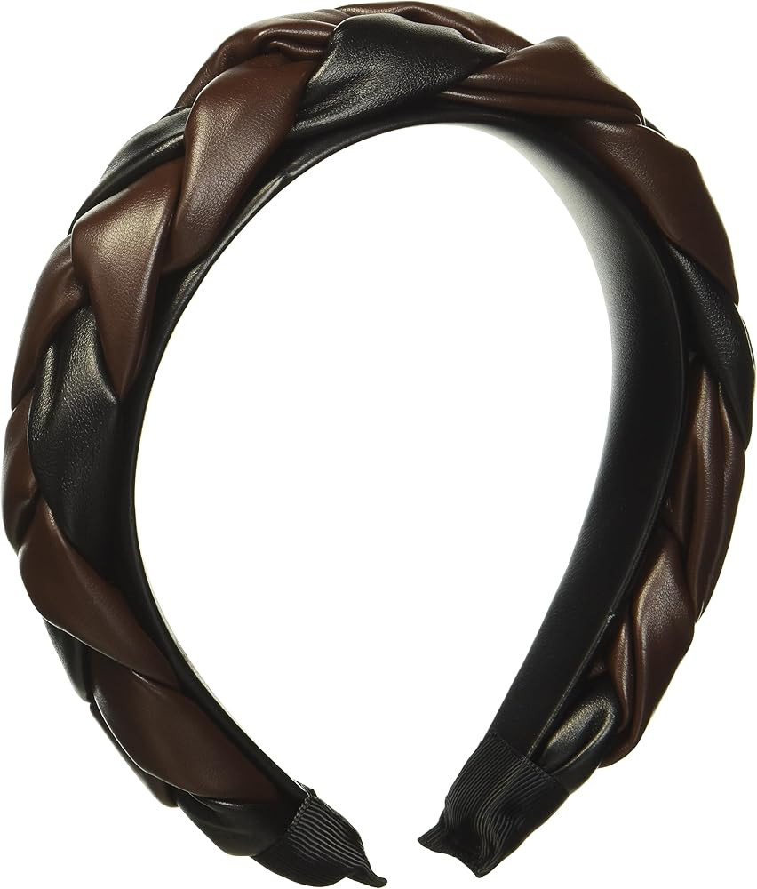 Mud Pie Women's Braided Leather Headband, Green, One Size | Amazon (US)