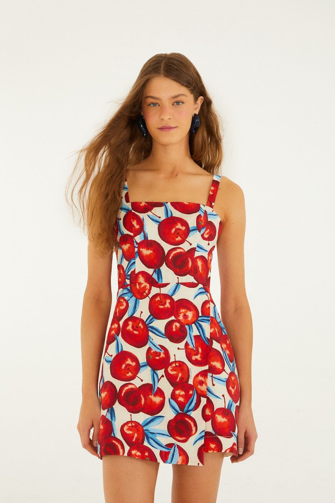 Cherry Blossom Sleeveless Euroflax Premium Linen Mini Dress | FARM Rio | FarmRio (US)
