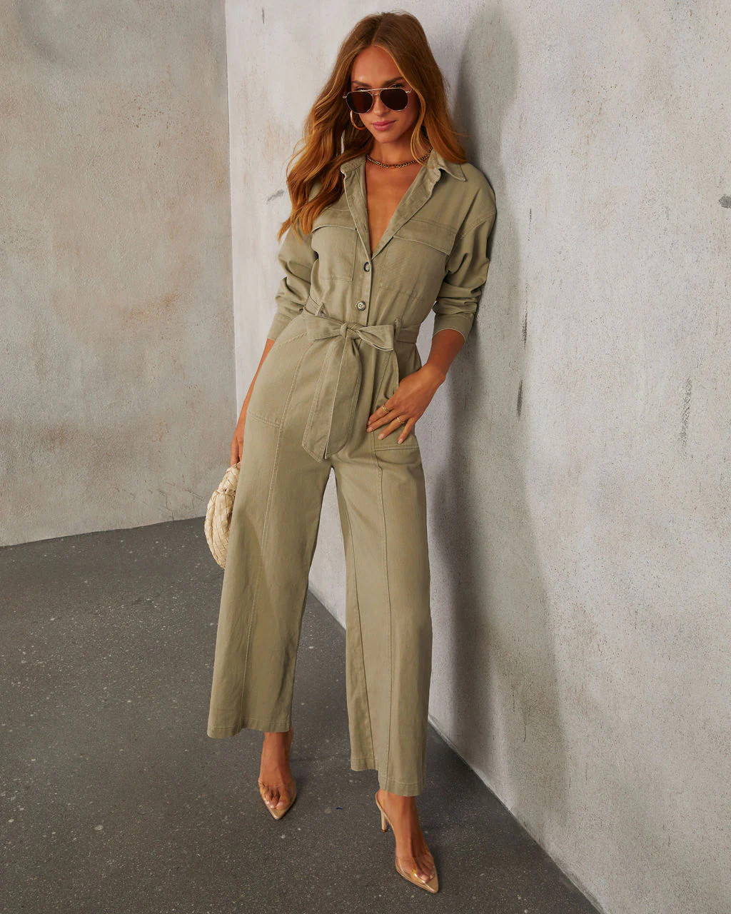 About Face Utility Waist Tie Jumpsuit | VICI