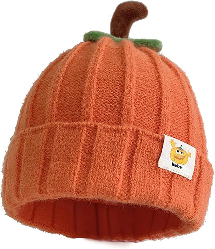 Pumpkin Knitted Beanie Hat Winter Thick Warm Soft Cute Hat Capfor Infant Kids Toddler Boys Girls ... | Amazon (US)