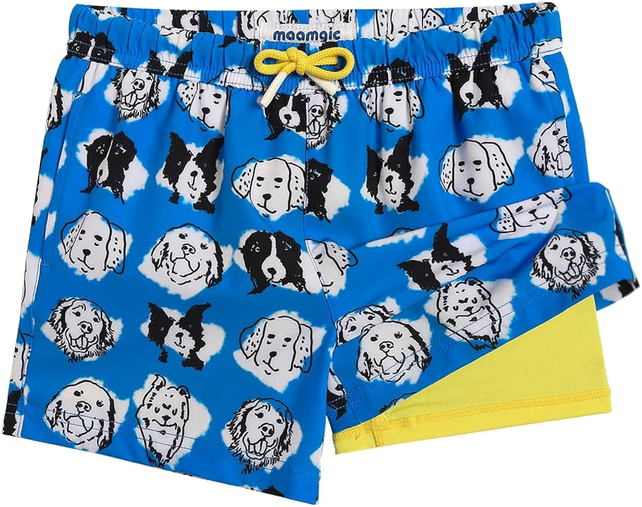 maamgic Boys Swim Trunks with Compression Liner Toddler Boy Swimsuit Quick Dry 4-Way Stretch Swim... | Amazon (US)