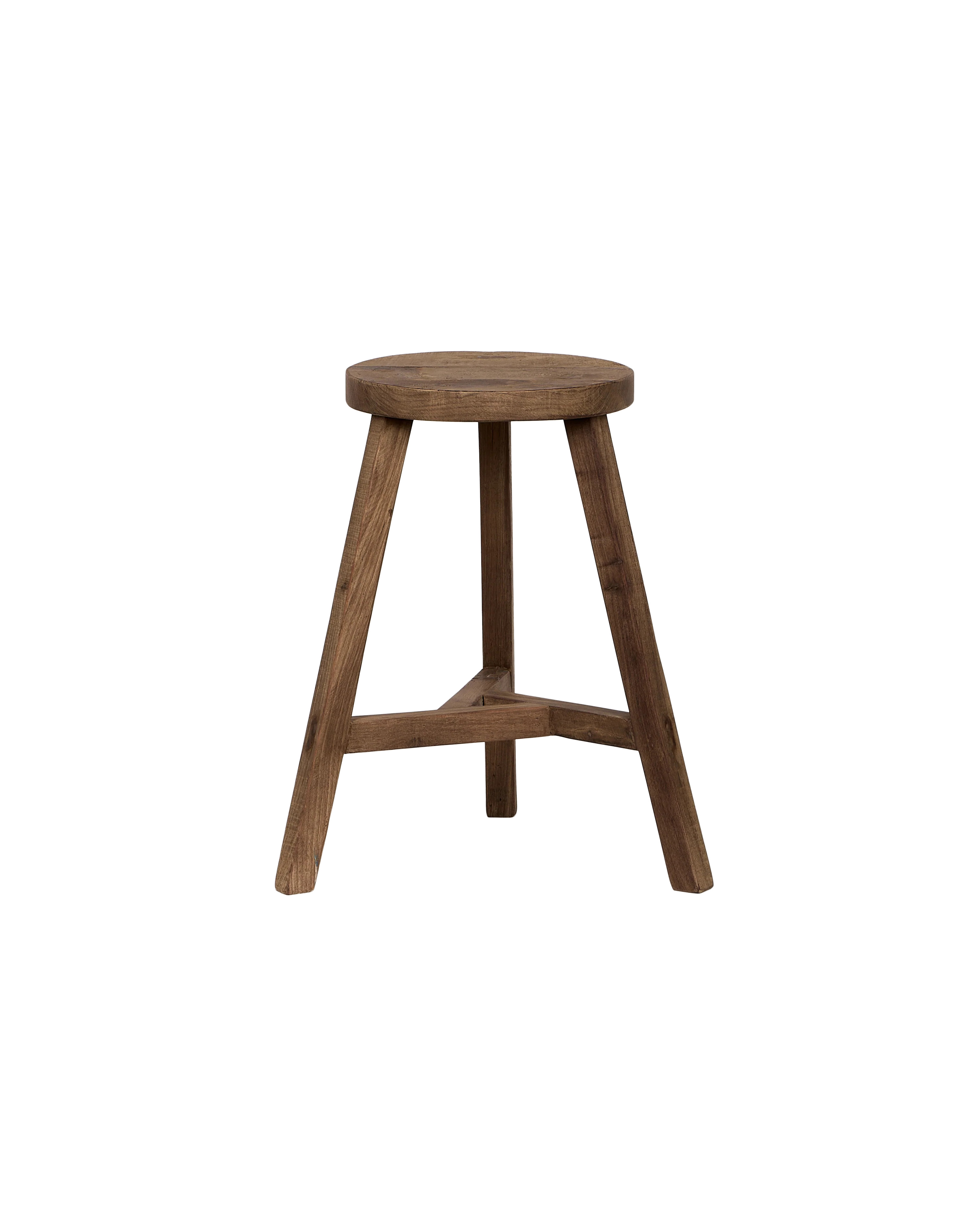 Round Reclaimed Wood Stool | Olive Ateliers