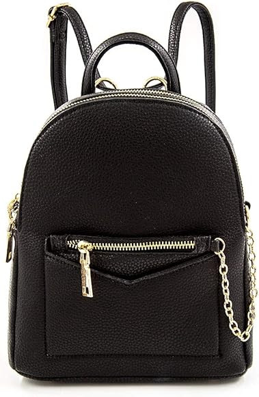 Emperia Women's Mini Black Casual Backpack       
Material: Faux Leather 

For Ages: Children | Amazon (US)